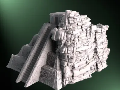 Aztec Mayan Fantasy Temple Terrain 3D Print Model 3D print model
