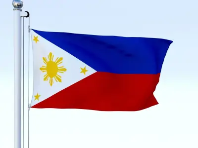 Animated Philippines Flag Low-poly 3D model