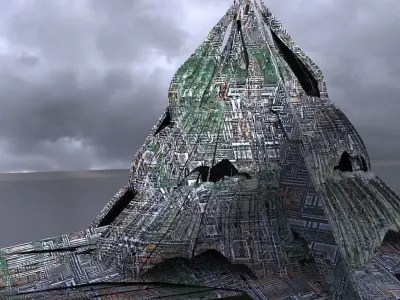 Overgown Alien temple ruin  3D model