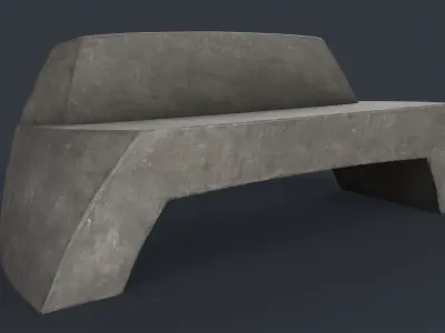 Modern Outdoor Bench 85 PBR Game Ready Low-poly 3D model