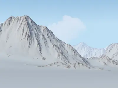 Snow Mountains Valley 3D model