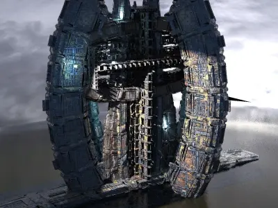 Pendulum Research base facility Sci Fi 3D model