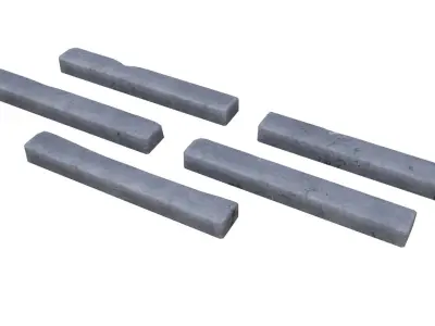 Curb set of concrete blocks Low-poly 3D model