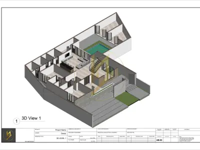 Revit Exterior Modern House Design Project file 01 3D model