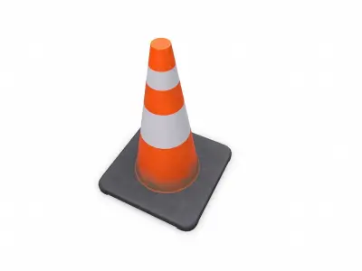 Traffic Cone Low-poly PBR Free low-poly 3D model