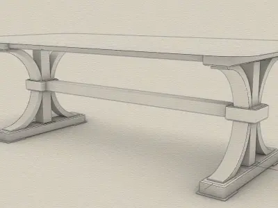 Table wooden 3D model