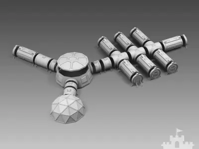 Martian modular base 3D print model