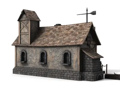 Medieval House Low-poly 3D model