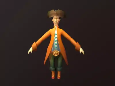 Pirate Sailor Low-poly 3D model