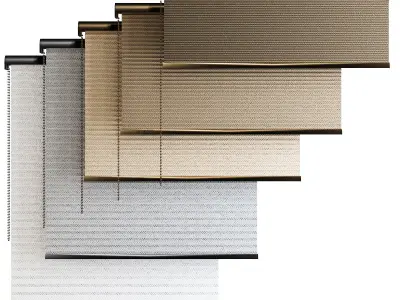 Roman Pleated Blinds Low-poly 3D model