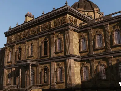 Modular English Mansion Environment Low-poly 3D model