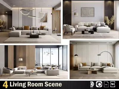 Interior Render-Ready 3D Scene With Natural Lighting VOL 04 3D Model Pack
