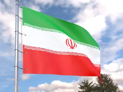 Flag Iran animated loop 3D model