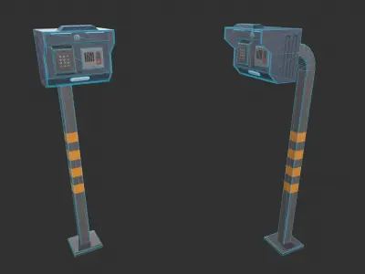 Standing Home Intercom Low-poly 3D model