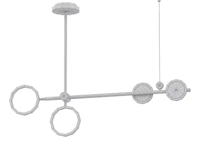JUGGLE light fixture with three circles hanging from it 3D model