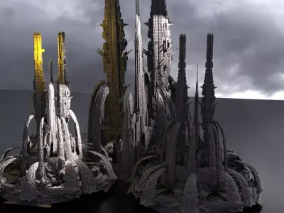 Sci Fi Wraith Claw City Towers Kit bash 3D model