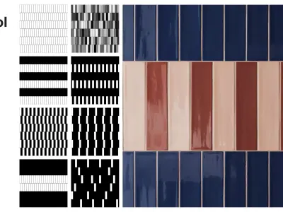 Subway Tile in Vertical Offset Layout Texture