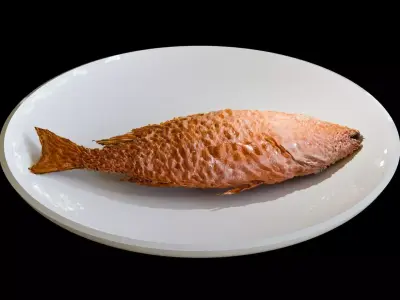 Asian food fried fish 3D model