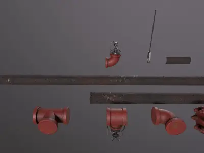 Modular Sprinkler System Low-poly 3D model