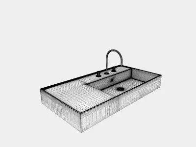 Washbasin with faucet 3D model