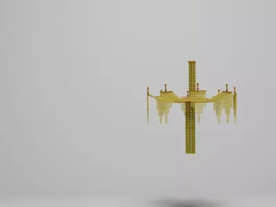 Gold Chandelier 3D model get