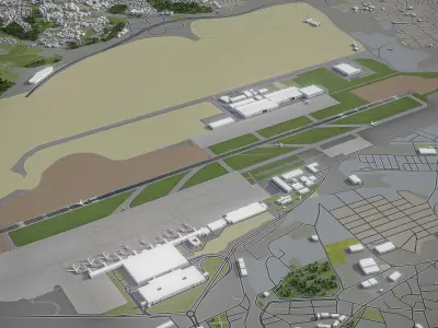 Istanbul Sabiha Gokcen Airport Low-poly 3D model