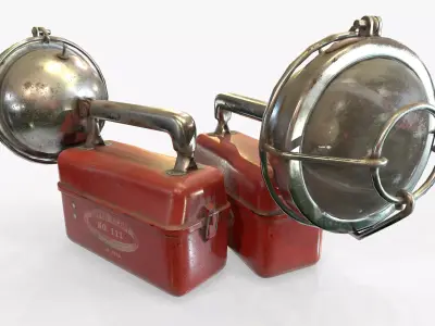 Retro Flashlight Vintage Game Ready PBR Textures  Low-poly 3D model