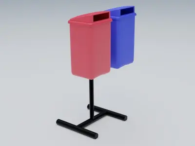 Trash Can on The Street 3D model