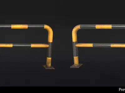 Steel Barriers - In-Game Ready  Low-poly 3D model