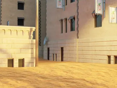 Abandoned city in the desert 3D model