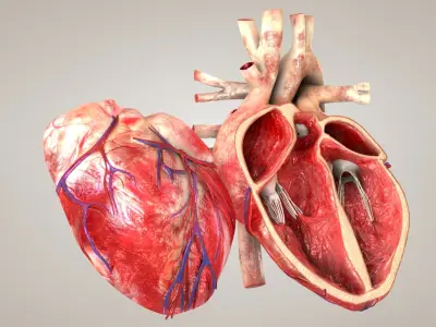  Heart with Anatomical Cross Section 