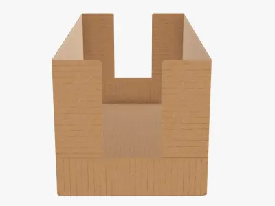 Tray cardboard box short shelf 3D model