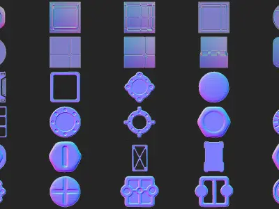 300 Substance Painter Stamp and Decals 2k normal maps Texture