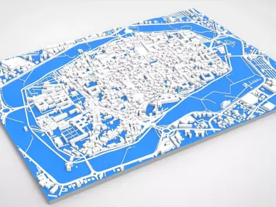 Cityscape Lucca Tuscany Italy 3D model