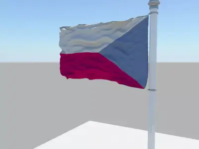 Czech Republic flag 3D model