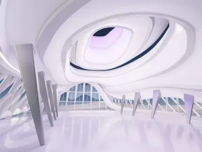 Sci fi Futuristic Exbition Interior 3D 3D model