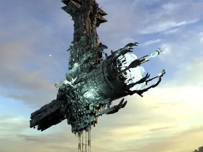 Alien mothership harvester 1 Low-poly 3D model