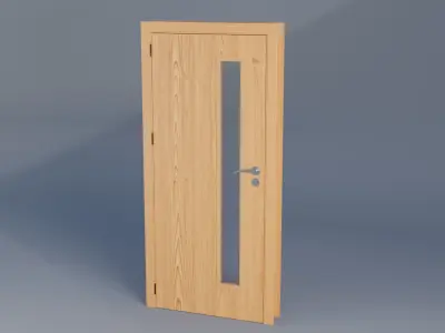 Door Wood Low-poly 3D model get