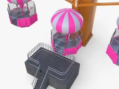 Animated ferris wheel v3 Low-poly 3D model