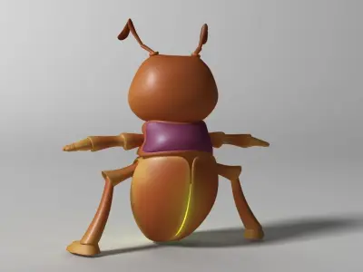 Cartoon Firefly RIGGED Low-poly 3D model