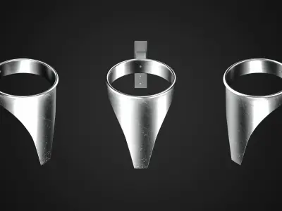 Empty Wall-mounted Trashcan Low-poly 3D model