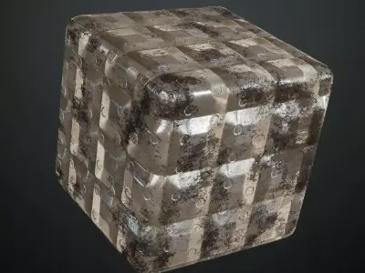Full Silver Rust Metal Corrugated PBR Seamless Texture