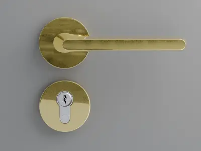 Interior Door Handle PBR Low-poly 3D model Low-poly 3D model