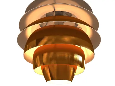 Stilnovo Pendant in Brushed Copper 3D model