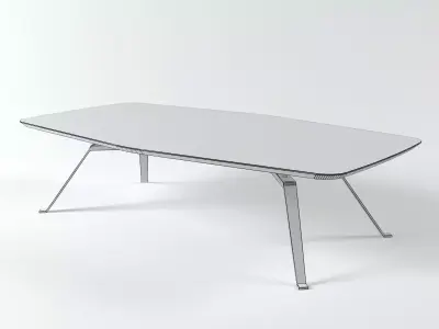 Tie wooden coffee table with metal legs 3D model