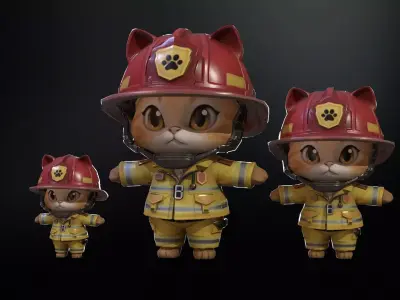 Cats8Pack2 Low-poly 3D model