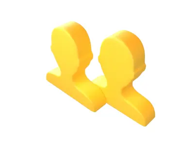 Two People Bust in Silhouette v1 002 Low-poly 3D model