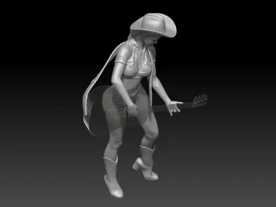 street musician girl 4 3D print model