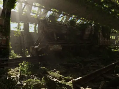 Abandoned Train Scene 3D model