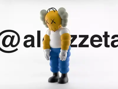 Kaws Homer Simpson What Party Textured Low-poly 3D model